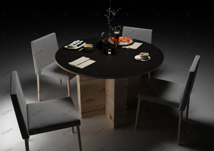 CRAFTWAND Круглый обеденный стол из бука Craftwand® sun-id-1478775