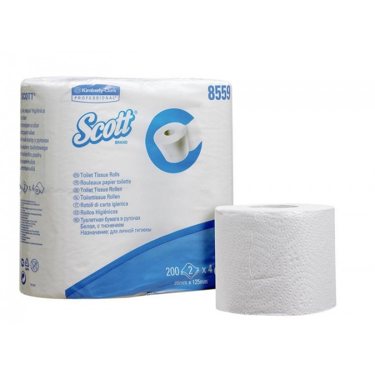 8559 Kimberly Clark Туалетная бумага рулонная Kimberly-Clark Scott Performance 8559 2-слойная 4 рулона по 25 м 
