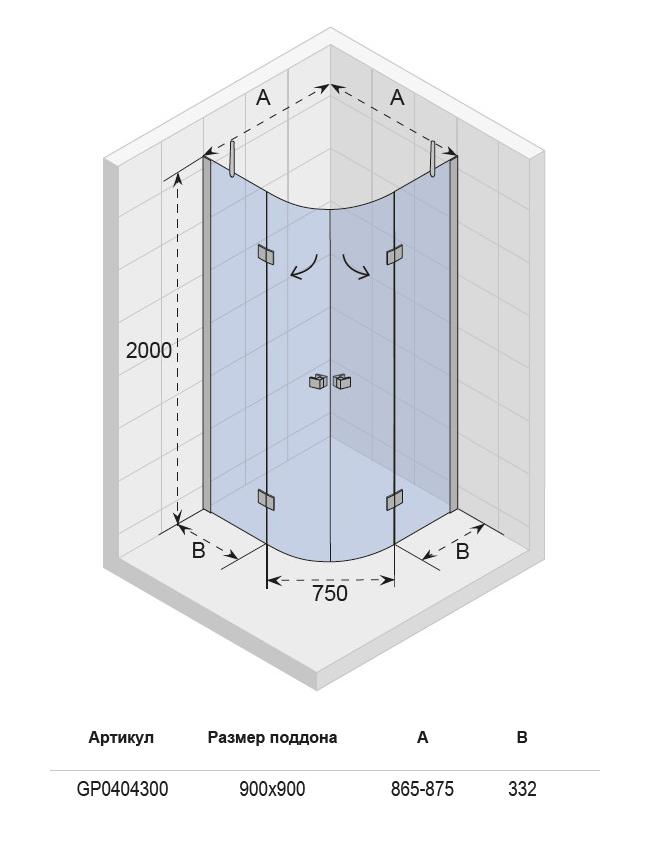 GP0404300 Душевой уголок Riho Polar Santreyd - Вид №1