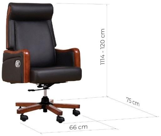Arrediorg.it® Кожаное кресло для руководителя с регулируемой высотой  A033 black  - Вид №4