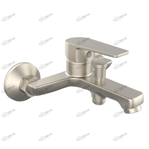 Orange Loop M26-100Ni однозахватный ванно/душевой смеситель с душевыми аксесуарами (шланг, лейка, держатель). Цвет: никель прозрачный sun-id-1517279