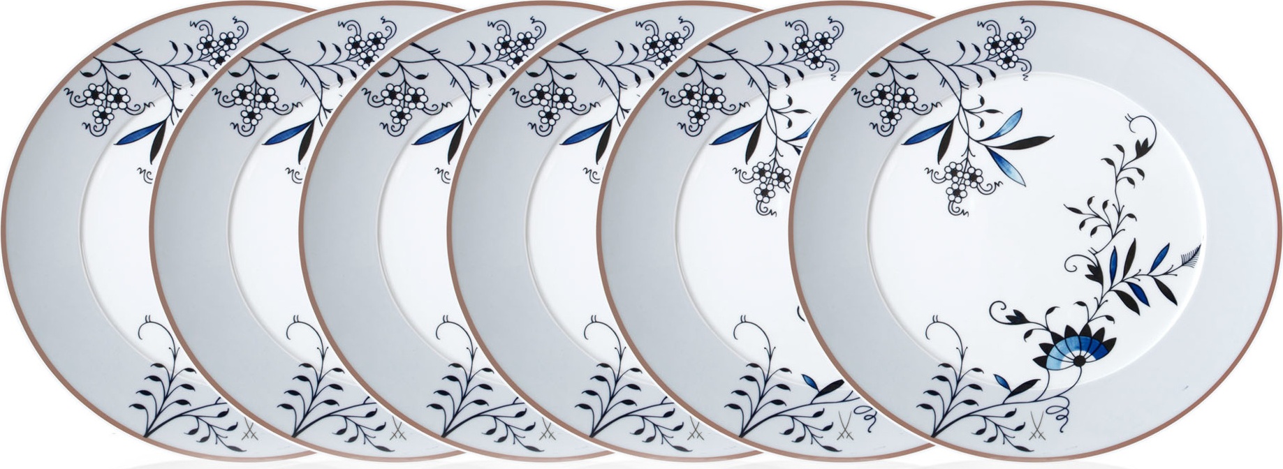 10664328 Meissen Набор из 6 тарелок обеденных Meissen "Коллаж. Благородный Китай", 29см Фарфор, Керамика 
