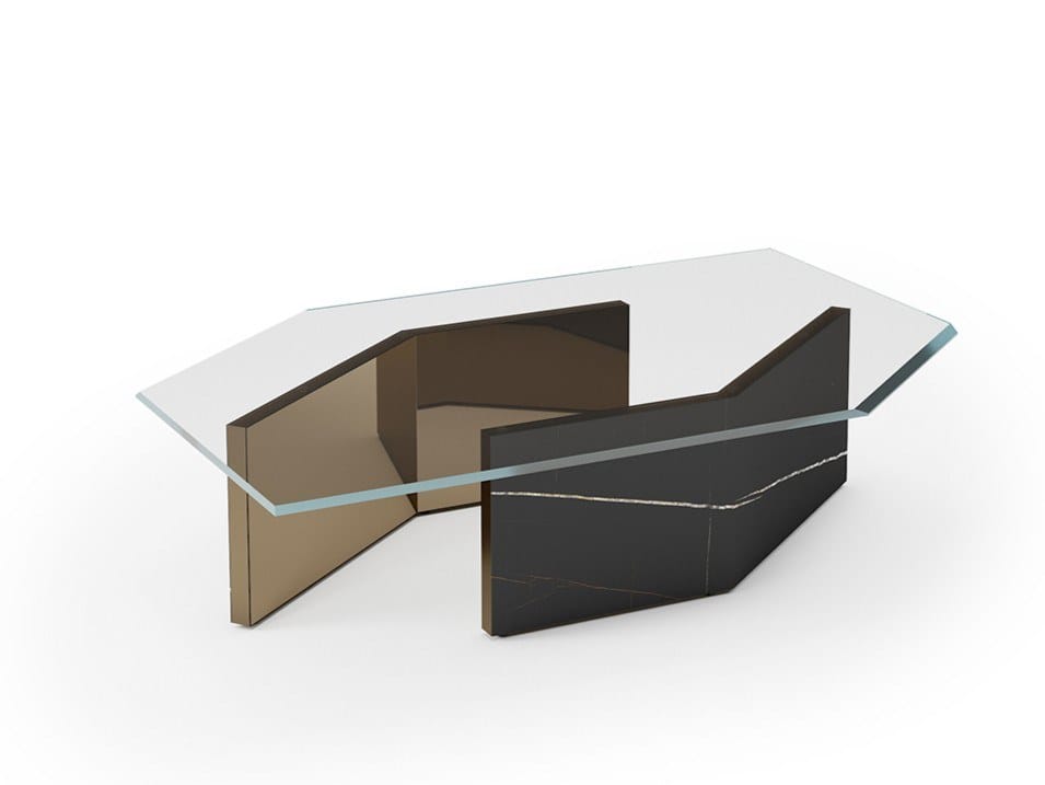 Стеклянный шестиугольный журнальный столик REFLEX Cubitum ARCH-00151354