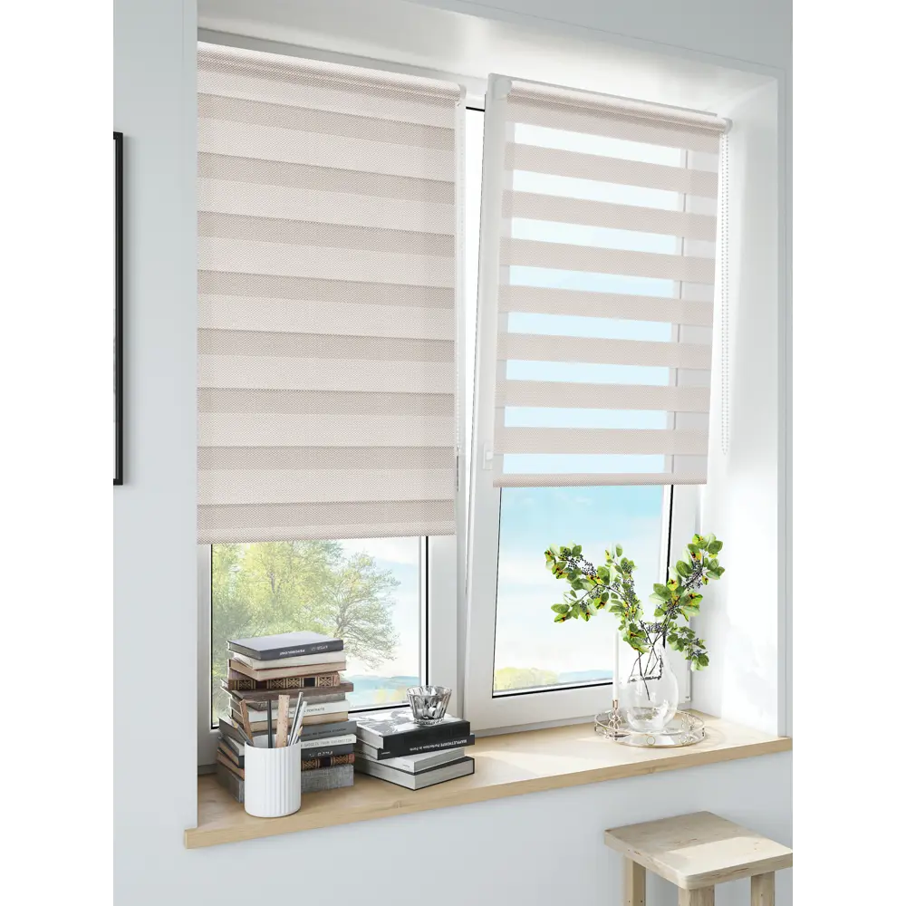 MIAMOZA Рулонная штора день-ночь Liza бежевая 120x160 см 89224842 STLM-1574514 - Вид №2