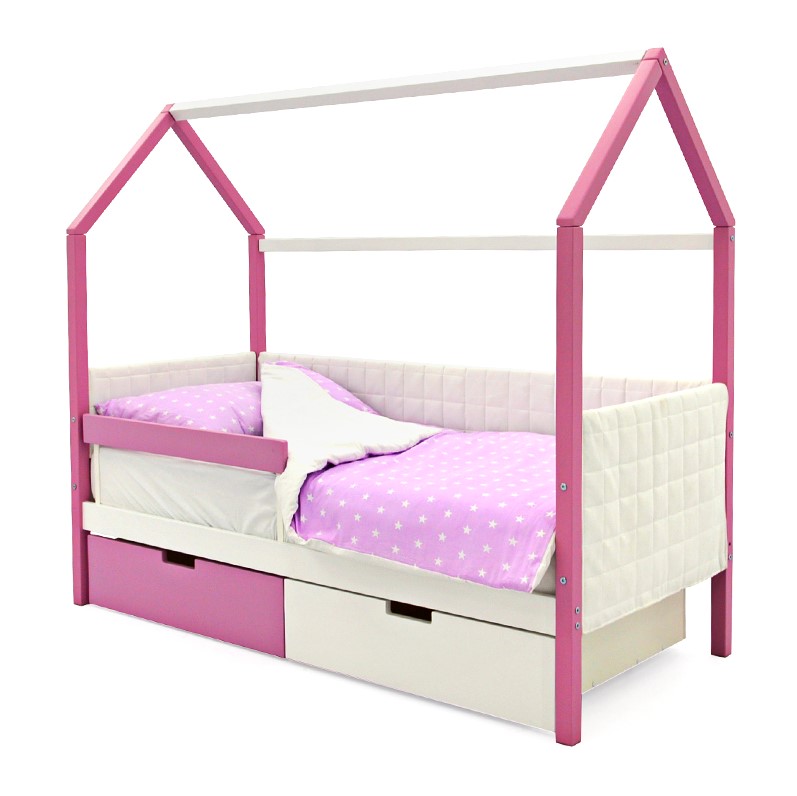 Детская кровать-домик мягкая лаванда-белая Svogen БЕЛЬМАРКО  00-3873183 Розовый Santreyd  - Вид №2