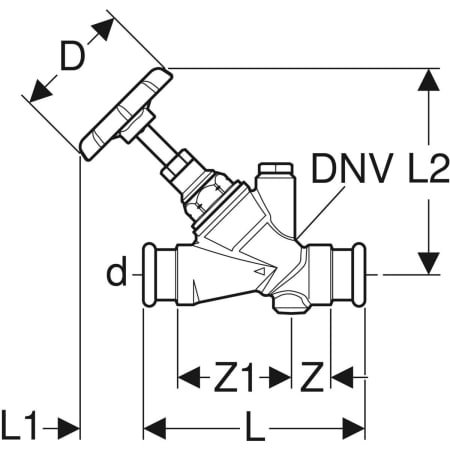 94882 Запорный вентиль Geberit Mapress угловой Geberit  - Вид №2