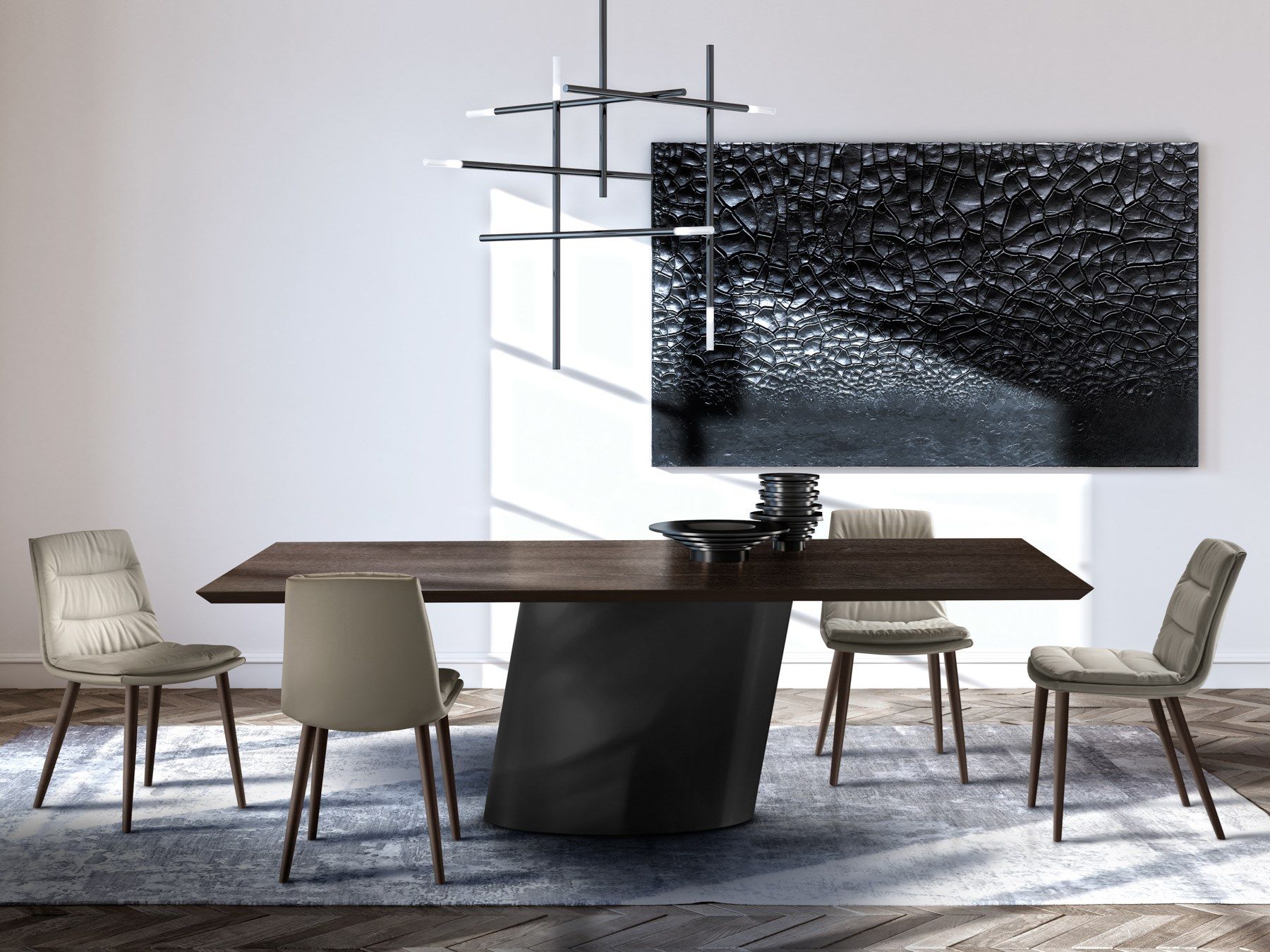 Деревянный прямоугольный стол с металлическим основанием EFORMA Dorado ARCH-00001542