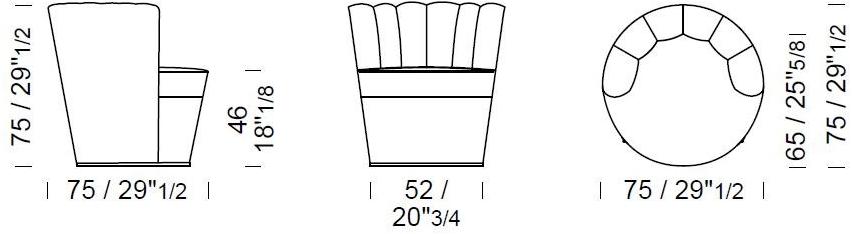 Borzalino Вращающееся кресло из бархата Diva sun-id-1439431 - Вид №4
