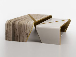 Деревянный низкий прямоугольный журнальный столик