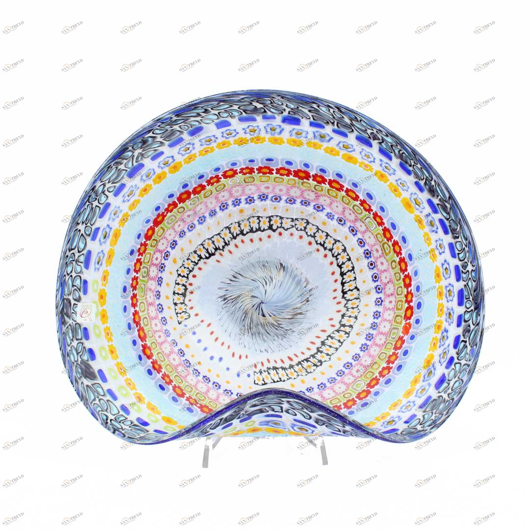 1992 ORIGINALMURANOGLASS Блюдо Радуга Миллефиори - муранское стекло 26 см 