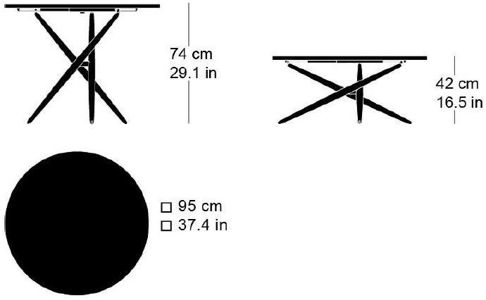 horgenglarus Круглый стол с регулируемой высотой из массива дерева  T-6500  - Вид №1