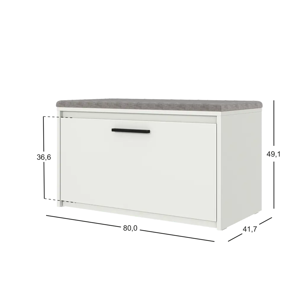 Банкетка Лион 80x49x41.7 см ЛДСП цвет белый Santreyd STLM-2183903 - Вид №6