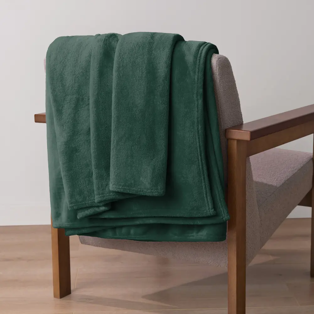 Плед KREAFORTA Flandria 200x220 см микрофибра цвет темно-зеленый STLM-2011074