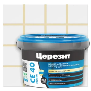 ЦЕРЕЗИТ CE 40 Premium - эластичная затирка для швов слоновая кость 2 кг 89422162