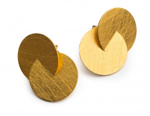 ZA539 Серьги-гвоздики, серебро, позолота ZAREMSKI