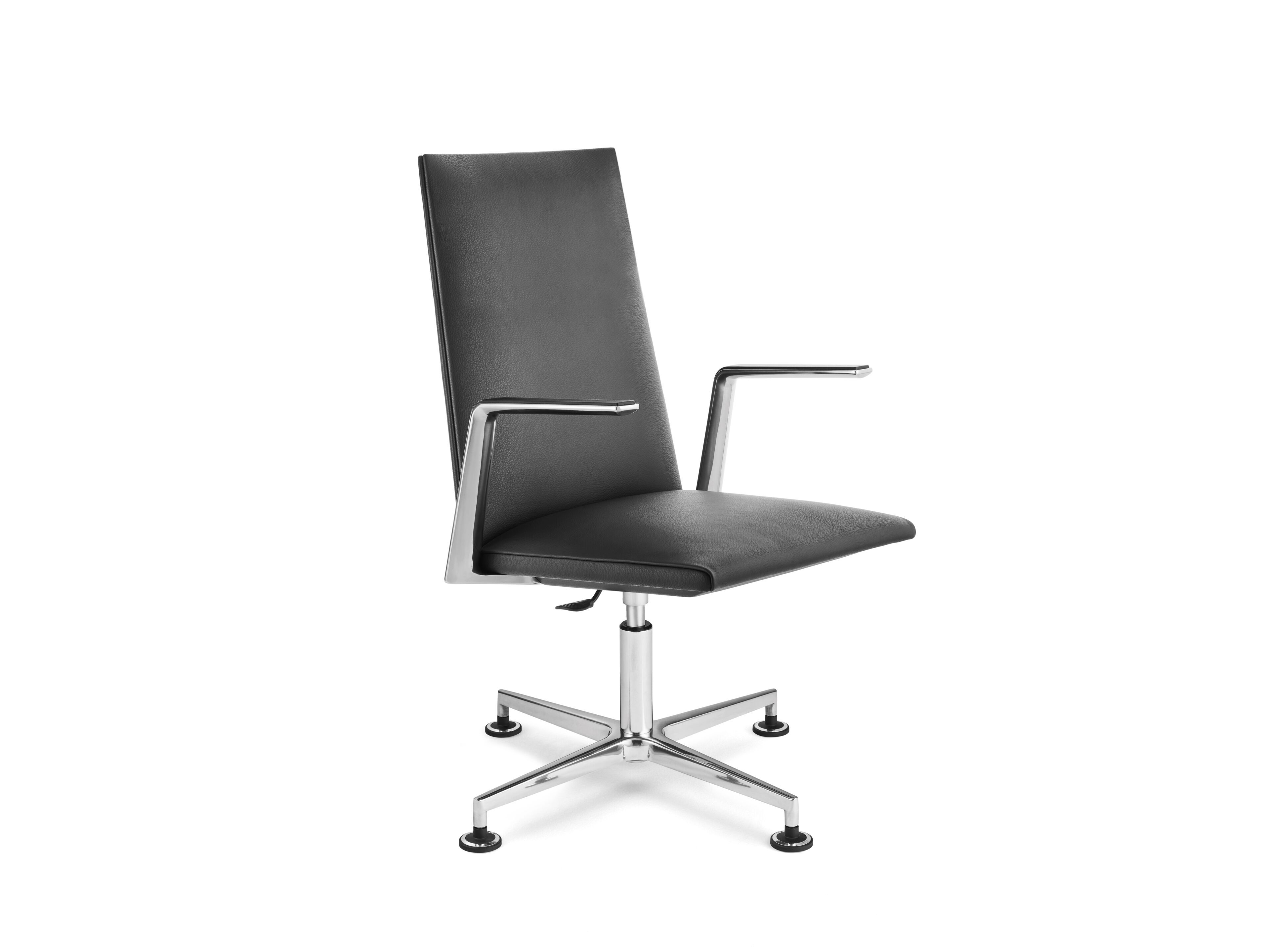 Кожаный офисный стул с подлокотниками с 4 спицами Spiegels .leptos ARCH-00017540