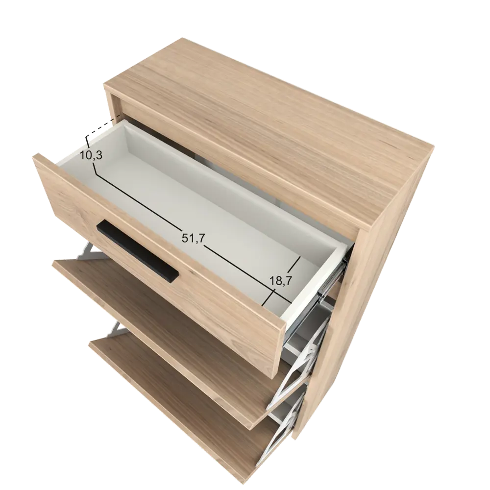 Шкаф для обуви Лион 60x103.9x24 см 2 ящика ЛДСП цвет дуб комано Santreyd STLM-2133195 - Вид №8