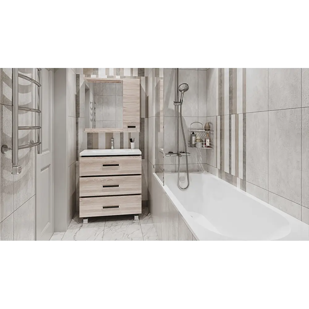 Плитка настенная Loft Grey 30х60 см 1.62 м² цвет светло-серый BELANI STLM-2148494 - Вид №7