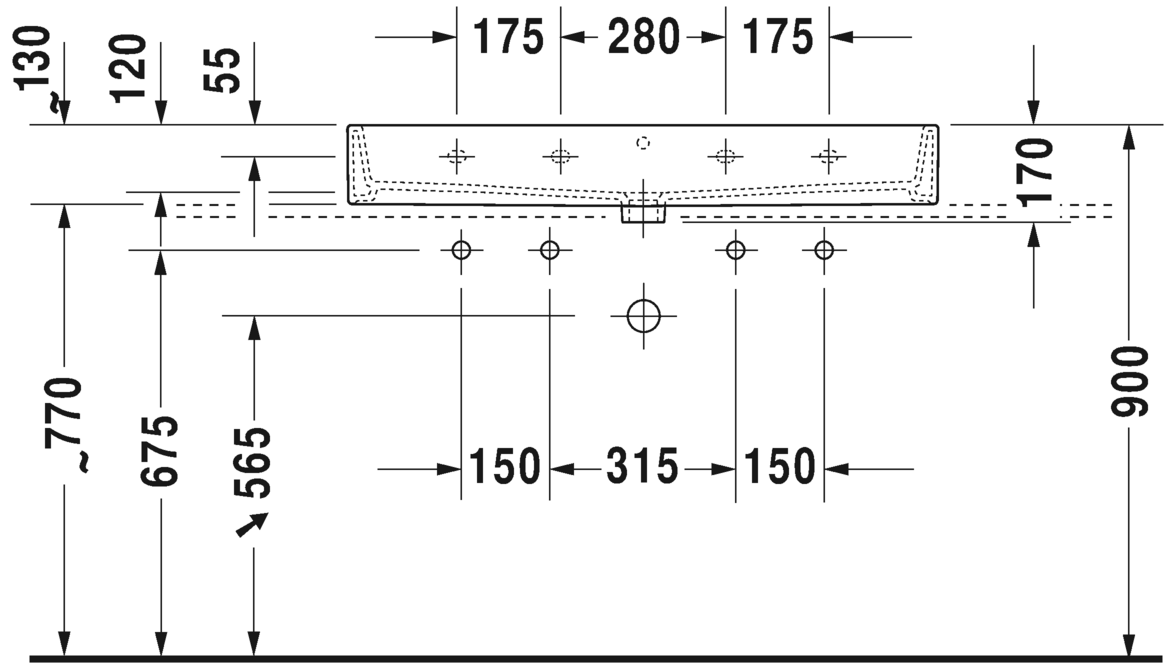2350100026 Подвесная раковина настенная овальная Duravit Vero Air - Вид №2