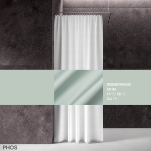 DV-EMMA200-230-EM50 Занавеска для душа emma sage, длина 200 см, ширина 230 см. PHOS
