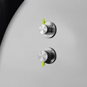 Смеситель для душа матовая сталь с зеленой ручкой Toki Radomonte TKI5SCIL23