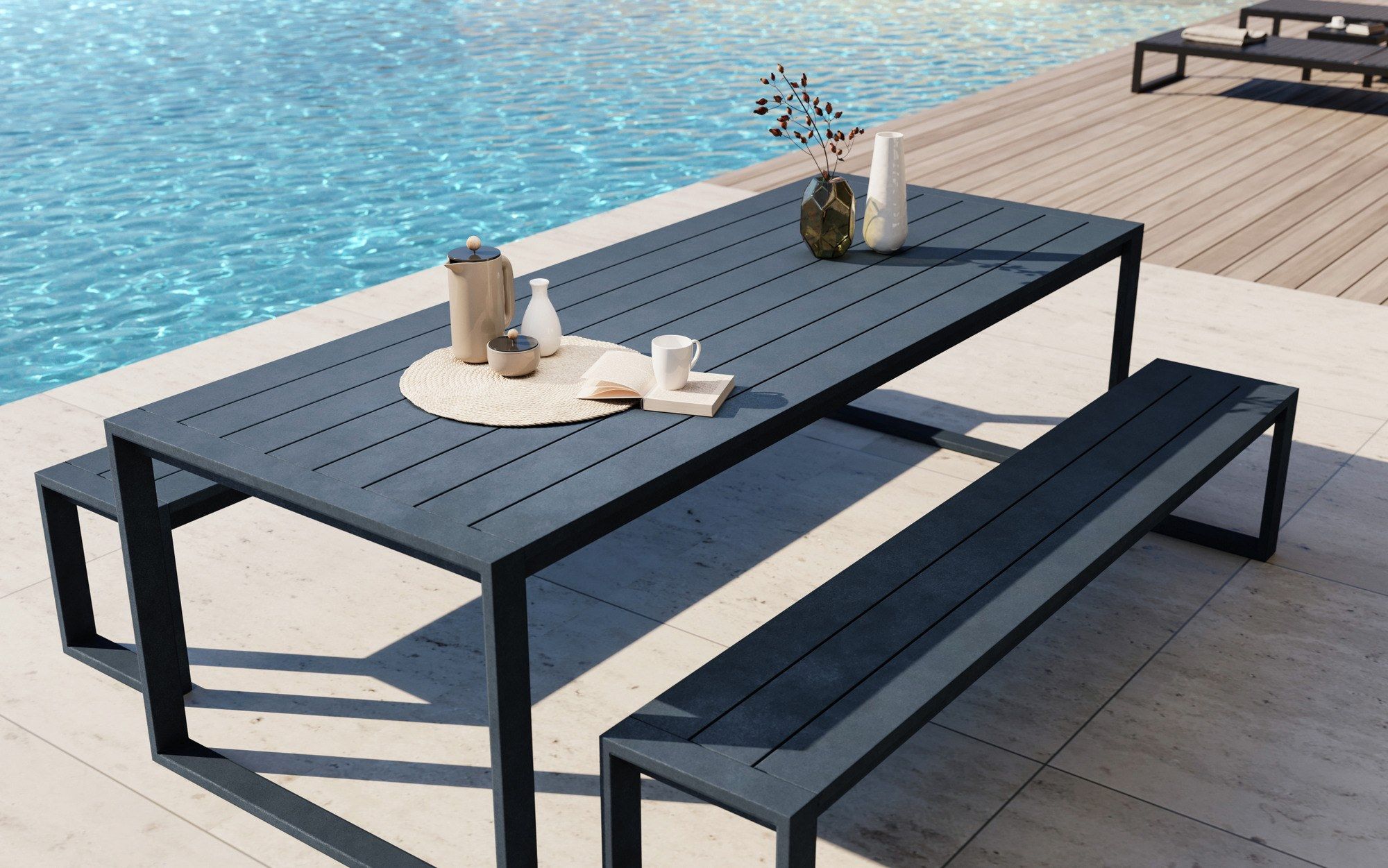 Алюминиевая садовая скамейка с порошковым покрытием Case Eos ARCH-00129468 - Вид №9