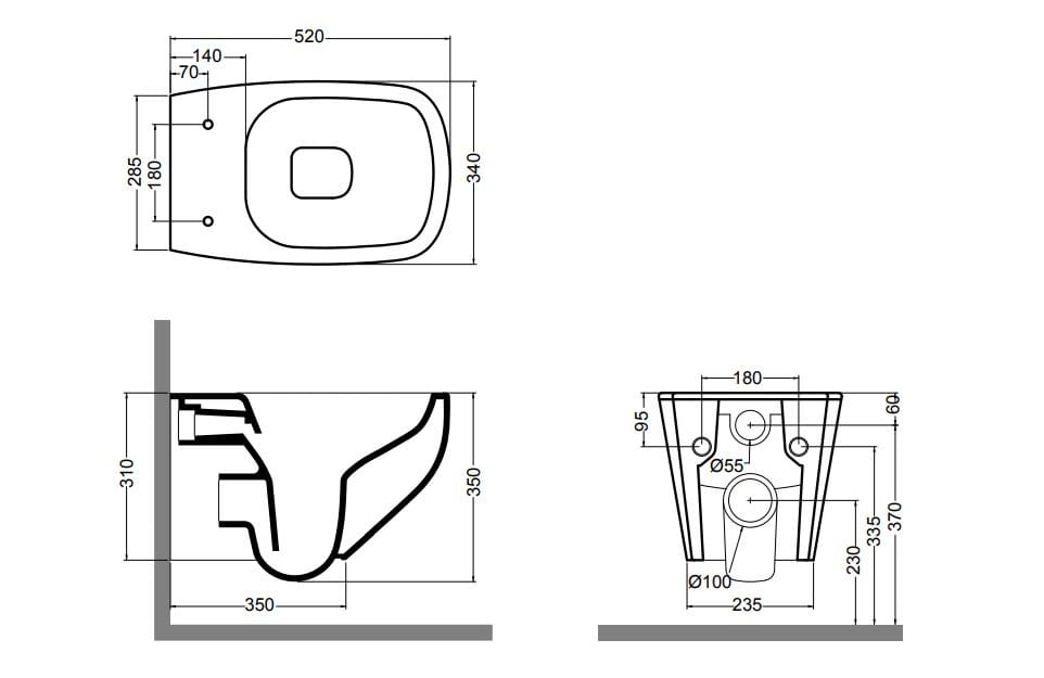 Керамический подвесной туалет Axa White Jam ARCH-00031712 - Вид №8