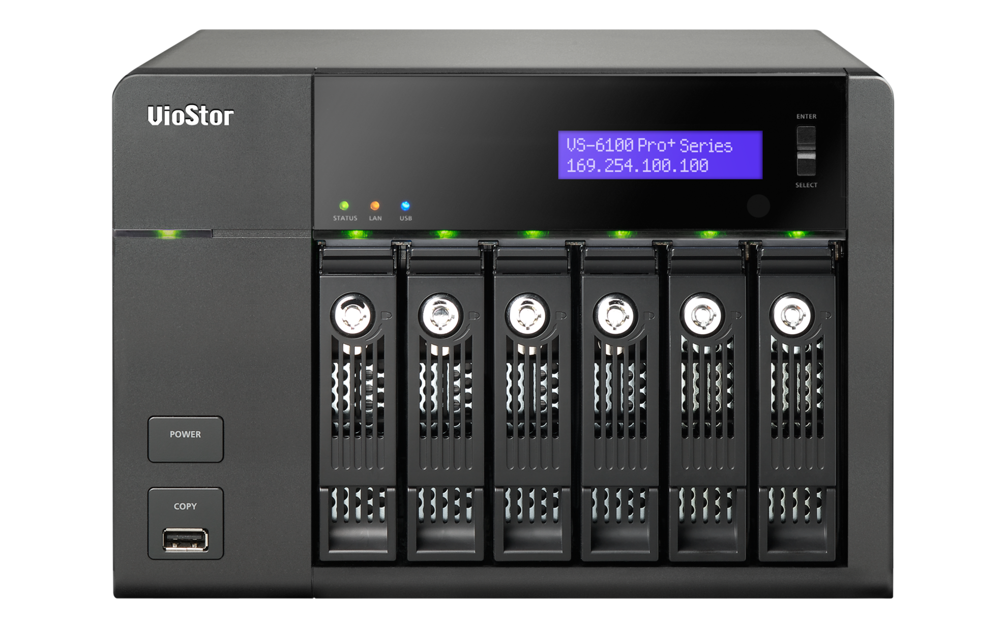 VS-6112 Pro+ Smb nvr, 12 channels, 6-tray w/o hdd, local monitoring. intel 2,6 ghz QNAP Santreyd  - Вид №1