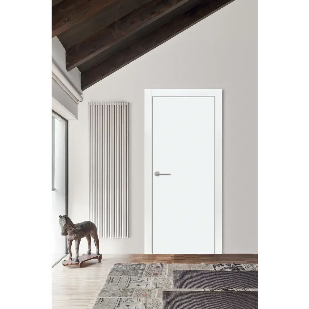 Комплект двери глухая 60x200 см финиш-бумага цвет белый с добором 100 мм ПРИНЦИП STLM-2030233 - Вид №1