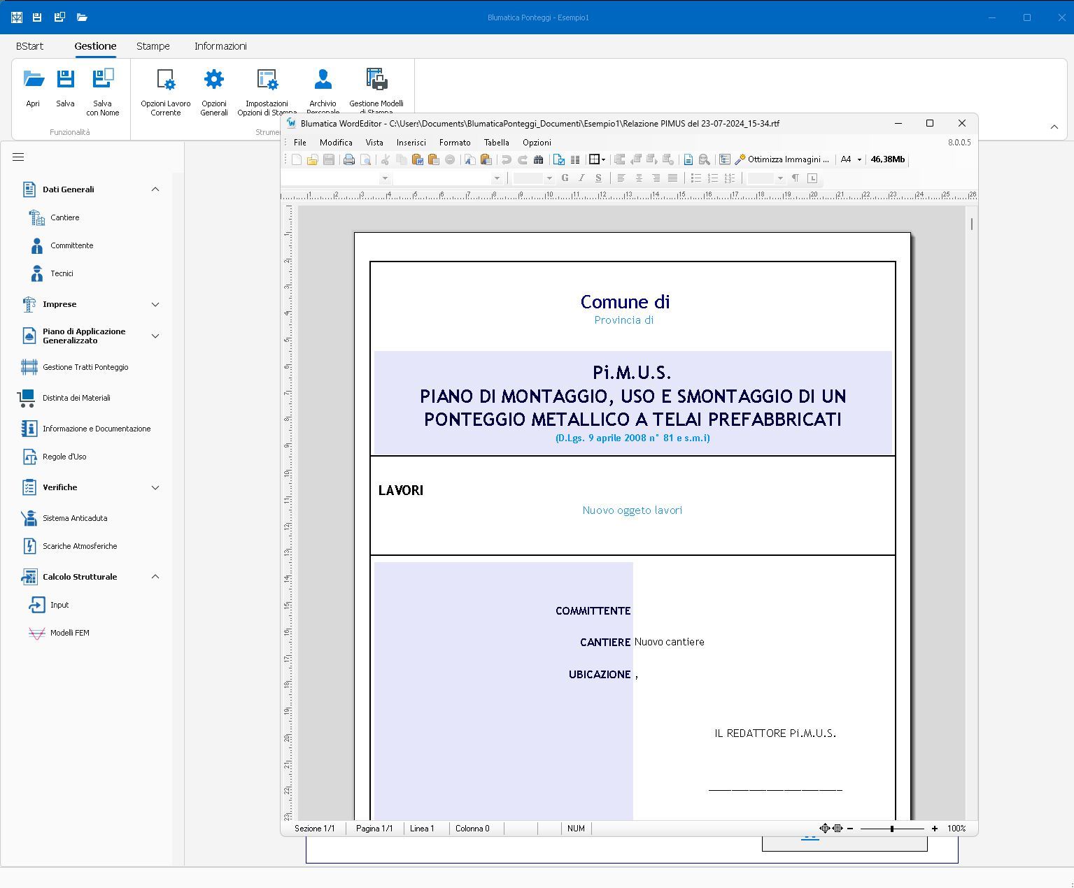 Строительные леса и редакция PIMUS (DLgs 235 03) Blumatica Blumatica Ponteggi PIMUS ARCH-00089516 - Вид №6