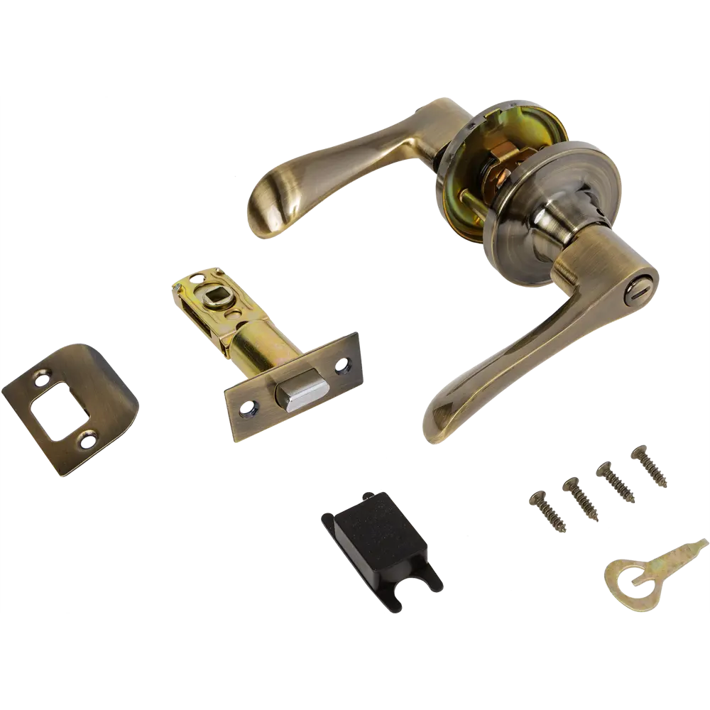 Ручка-защёлка 3201 AB BK, с фиксатором, цвет античная бронза ФАБРИКА ЗАМКОВ STLM-2017962 - Вид №1