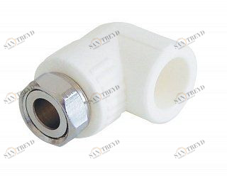 Угольник переходной ВР KALDE 90 D20х1/2" с накидной гайкой белый 3222TUE200B00