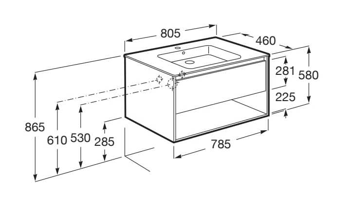 Деревянный подвесной умывальник со встроенным умывальником Roca Tenor ARCH-00050376 - Вид №8