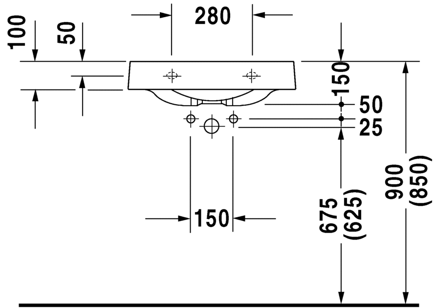 0449580009 Подвесная раковина настенная овальная Duravit Architec - Вид №2