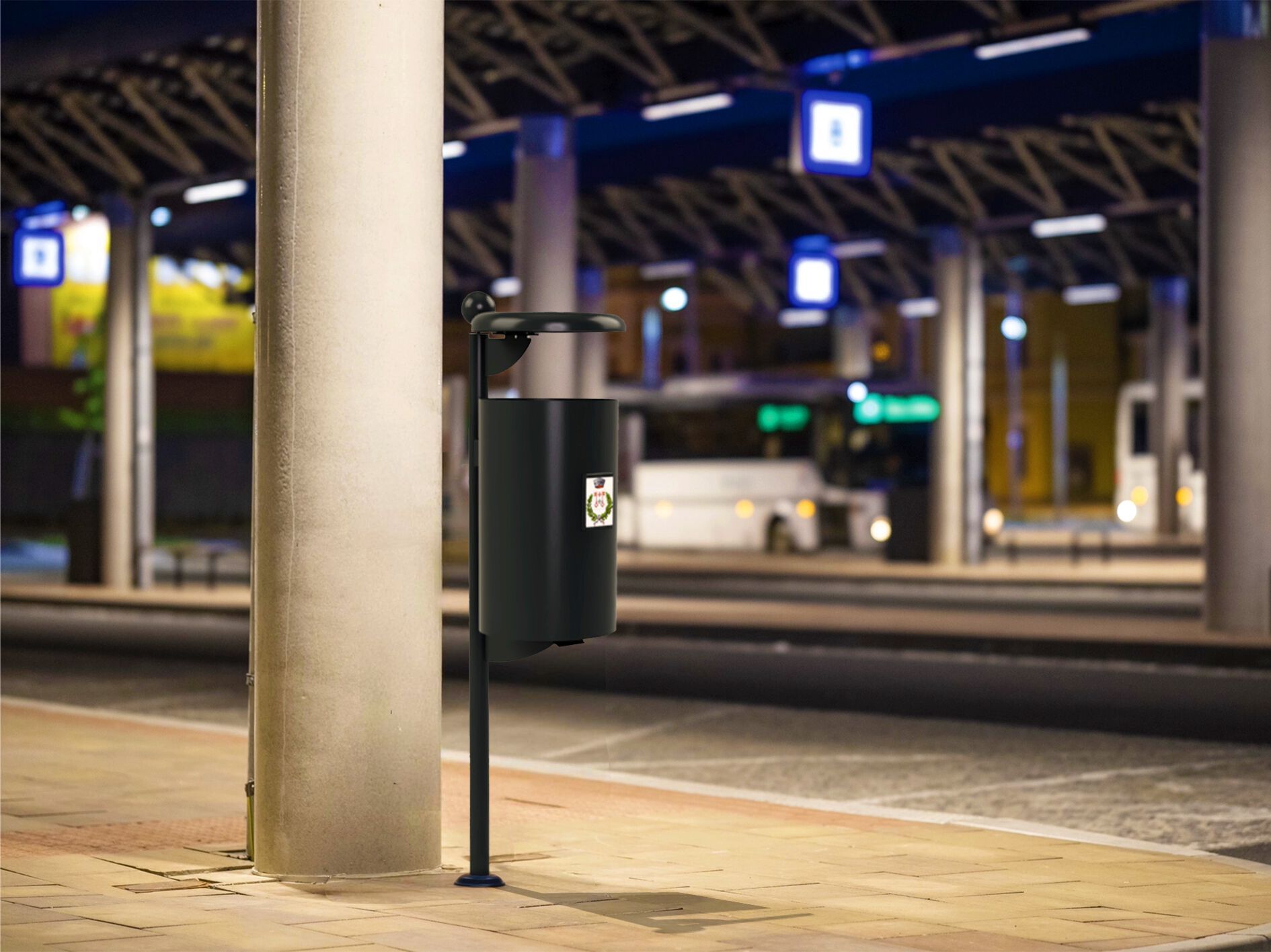 Стальная корзина для мусора с пепельницей Studio Città CORNER ARCH-00119941 - Вид №2