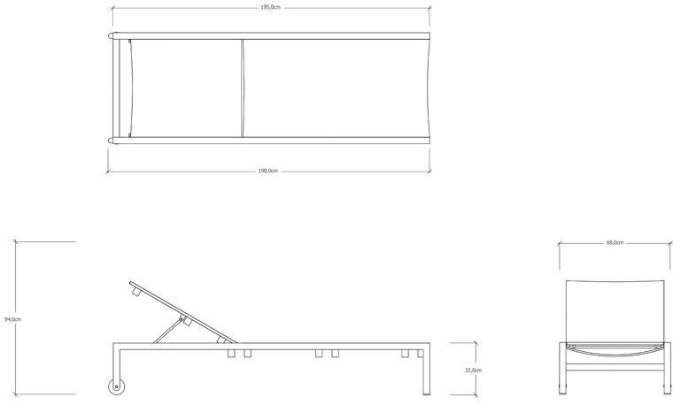 TRIBÙ Садовый шезлонг Textilene на колесиках Forum 06040 - Вид №3