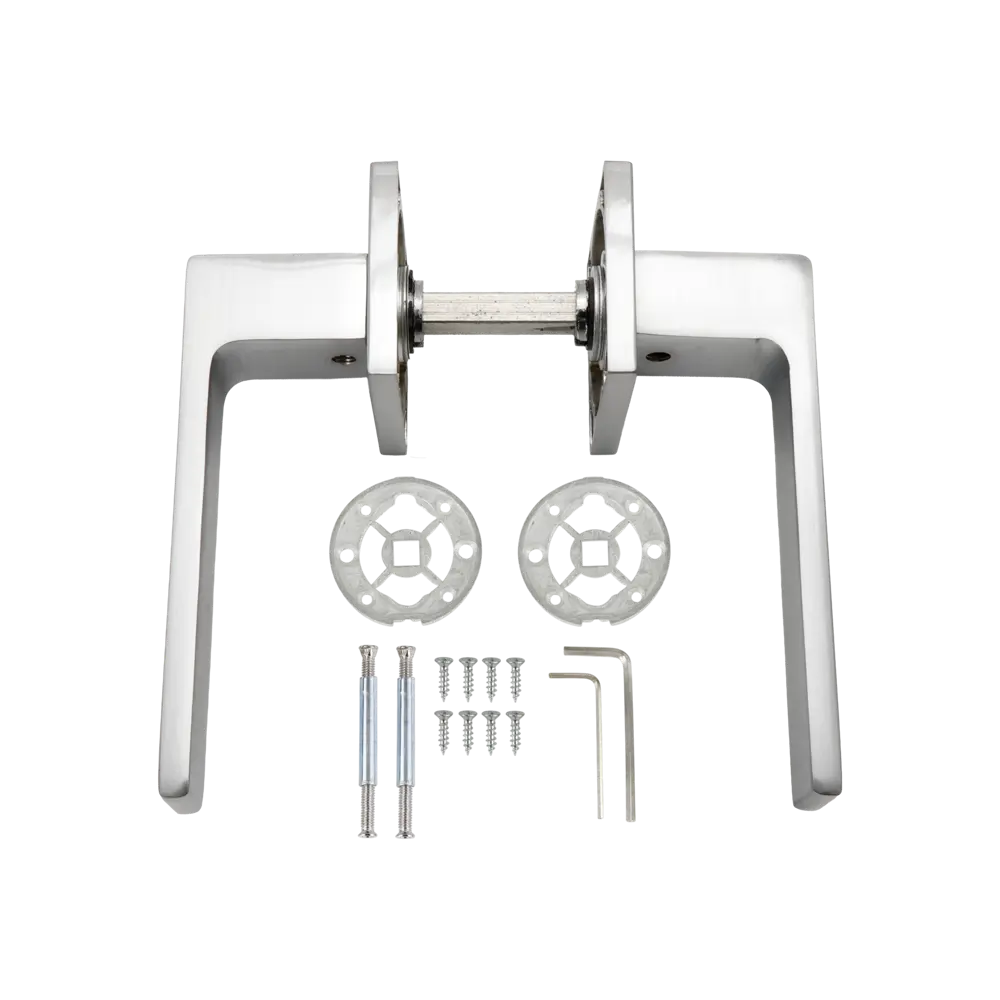 Дверная ручка на розетке KREAFORTA Сожа без запирания цвет хром STLM-2102417 - Вид №1