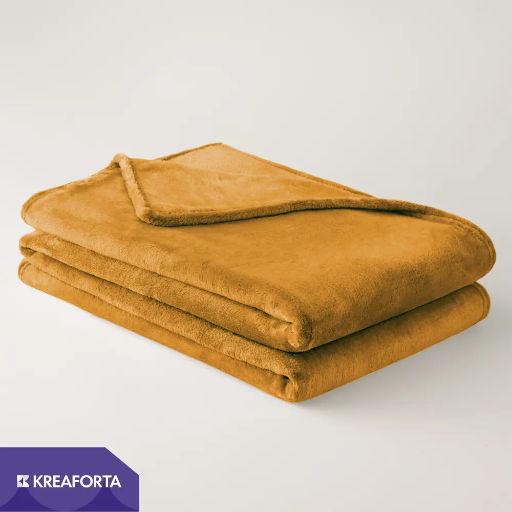 Плед KREAFORTA Flandria 200x220 см фланель цвет горчица STLM-2141961 - Вид №1