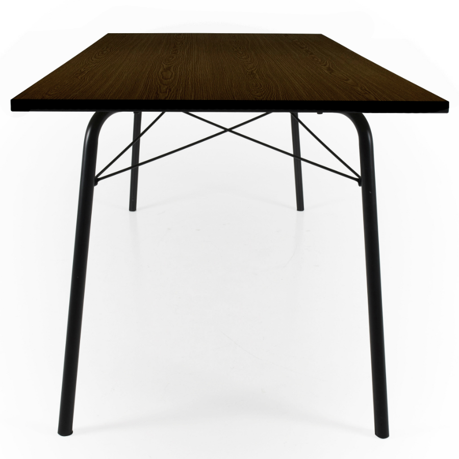 Стол обеденный Tenzo Daxx, 75х200х90 см, меламин/металл, коричнево-черный 7180052 - Вид №4
