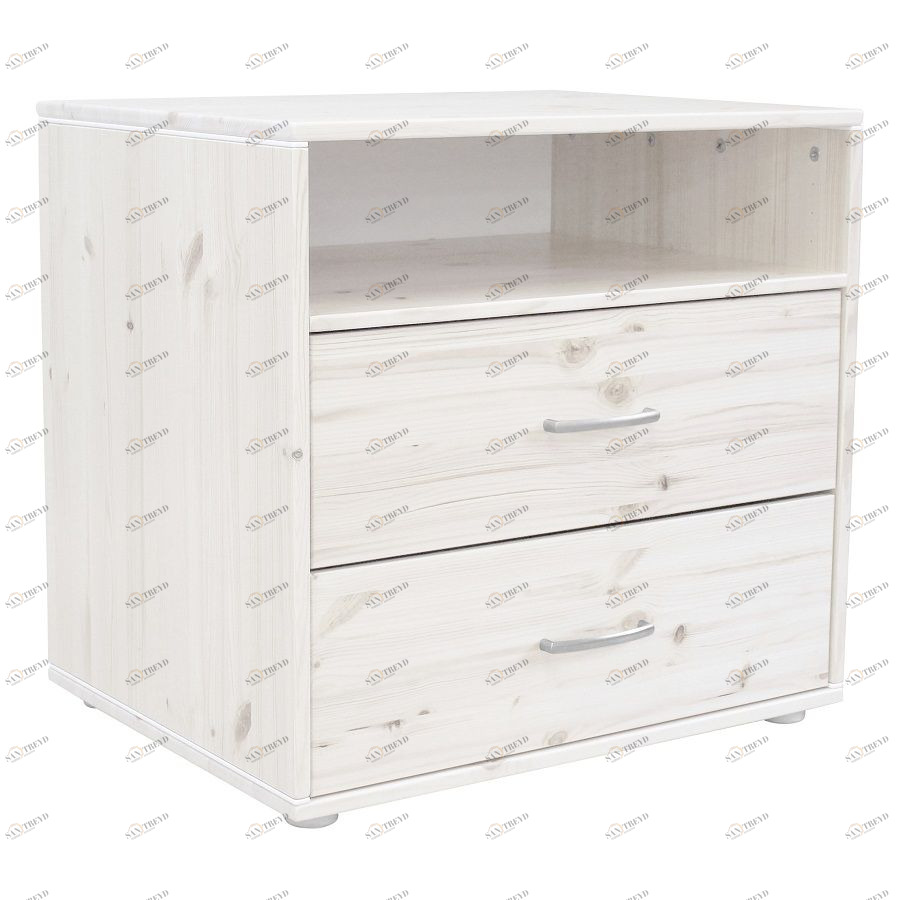 Комод Flexa Classiс storage с 2 выдвижными ящиками и 1 полкой, белый/искусственно состаренный 81243142