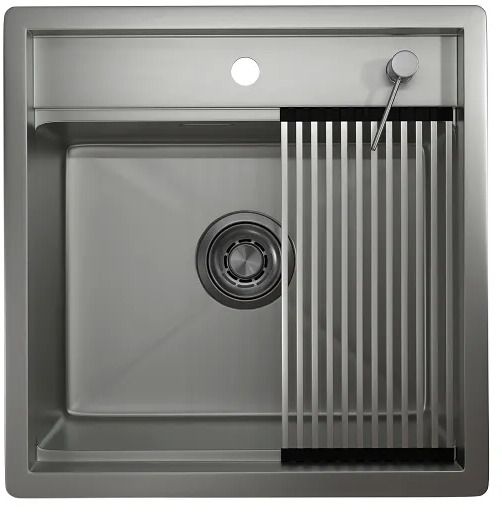 KS-5051, СТАЛЬ МАТОВАЯ , стальная кухонная мойка KITCHEN SPACE