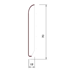 Плинтус Tecnorivest Черный Шпонированный Прямой 70x13 Дуб 2500х70 мм.