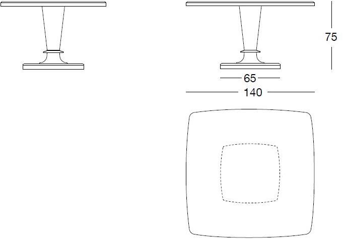 Longhi Квадратный мраморный стол Loveluxe 2015 – regency collection T 150 - Вид №3
