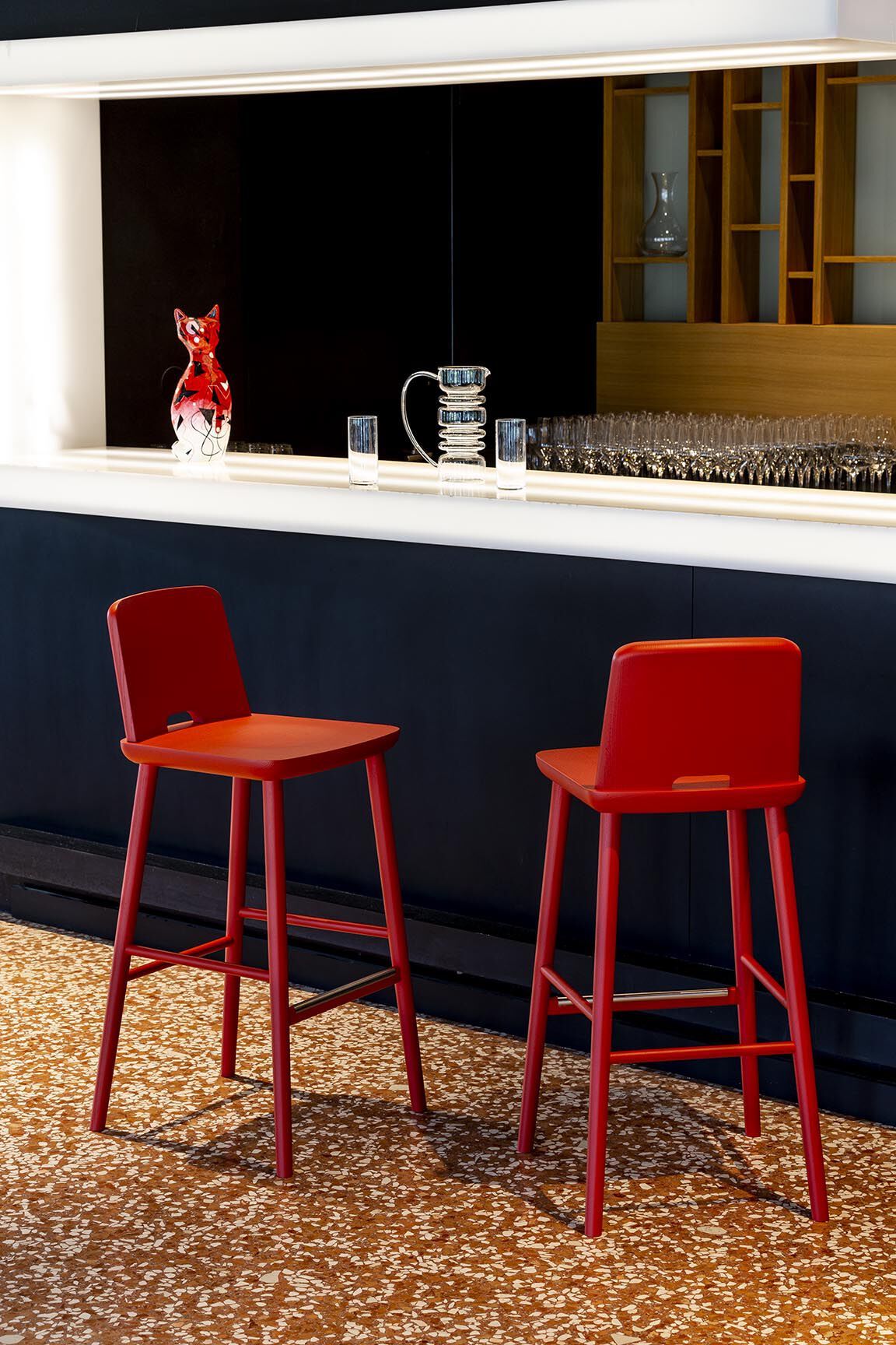 Высокий стул из ясеня со спинкой SIPA планшет ARCH-00036178 - Вид №5