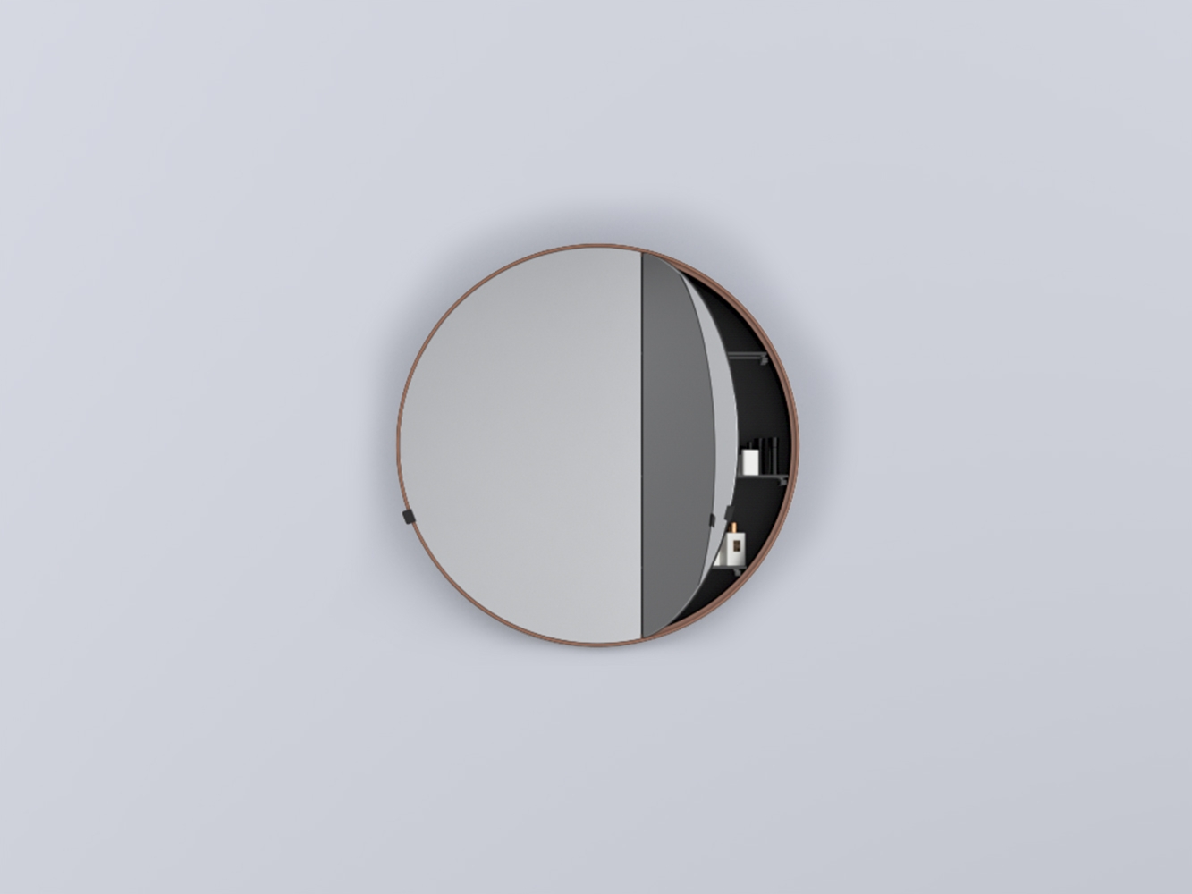 CASPCT-NI Round Box: Зеркальный шкафчик круглый с крашенной рамой 90 cielo I Catini Ceramica Cielo