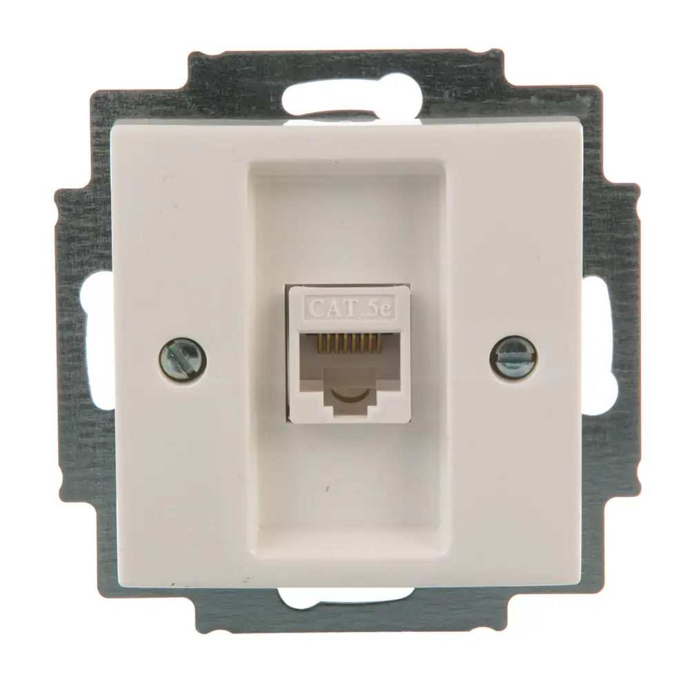 Розетка компьютерная встраиваемая ABB Basic 55 RJ45, цвет белый STLM-2169526