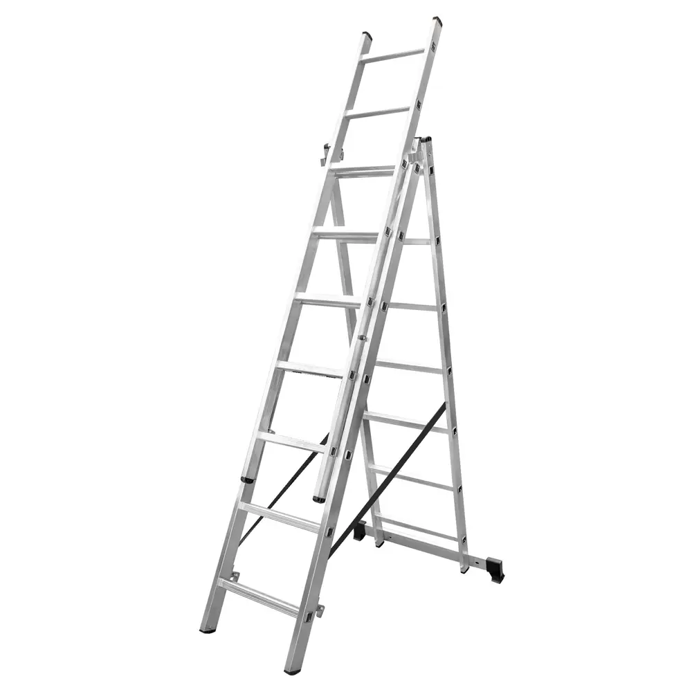 Лестница раскладная выдвижная 3-секционная Standers до 4.48 м 7 ступеней STLM-2192879 - Вид №6