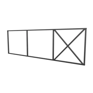 Ворота из профнастила 200x400 см 80x60 мм откатные RAL 7024 серый