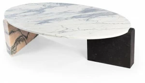 Mambo Unlimited Ideas Низкий овальный мраморный журнальный столик Jean