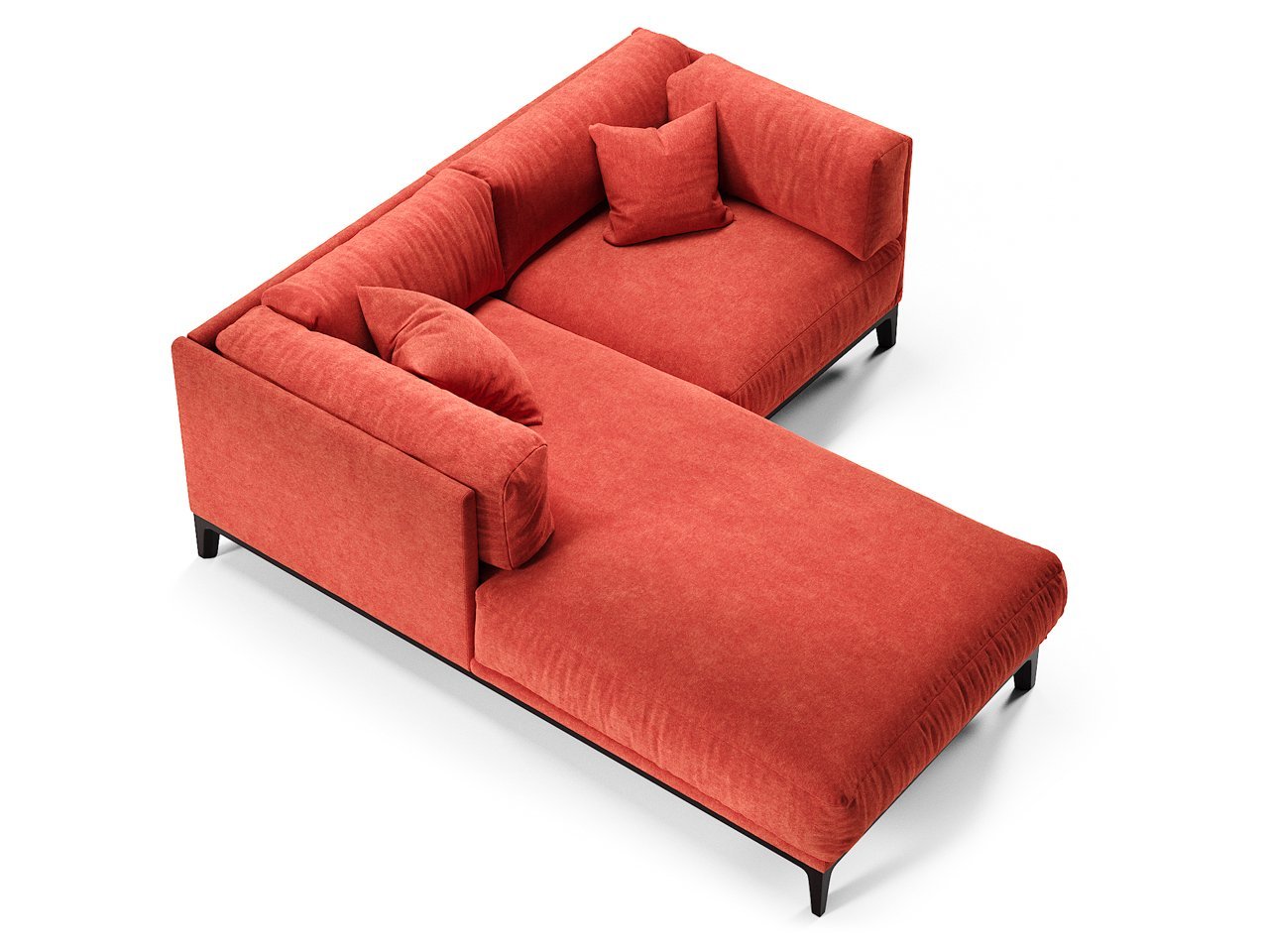 Диван Case угловой красный THE IDEA ДИЗАЙНЕРСКИЕ 210525 Красный  - Вид №1